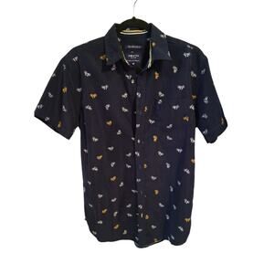 Sueded Mens Geometrics New York Bicycle Shirt Medium